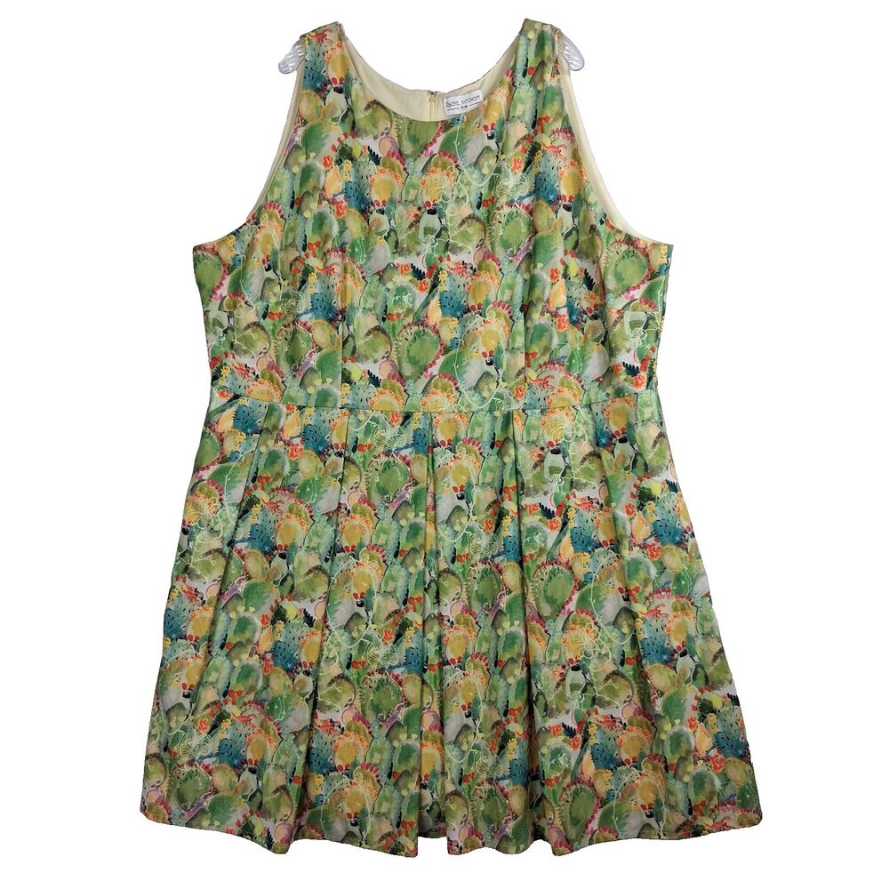 Rachel Antonoff for gb Cactus Dress 26W Whimsy Art to Wear Retro Pockets Summer